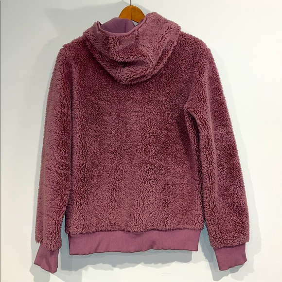 ATHLETA Girls 16 XXL So Snug Sherpa Jacket Teddy Cozy Hooded Full Zip Purple - Picture 7 of 7